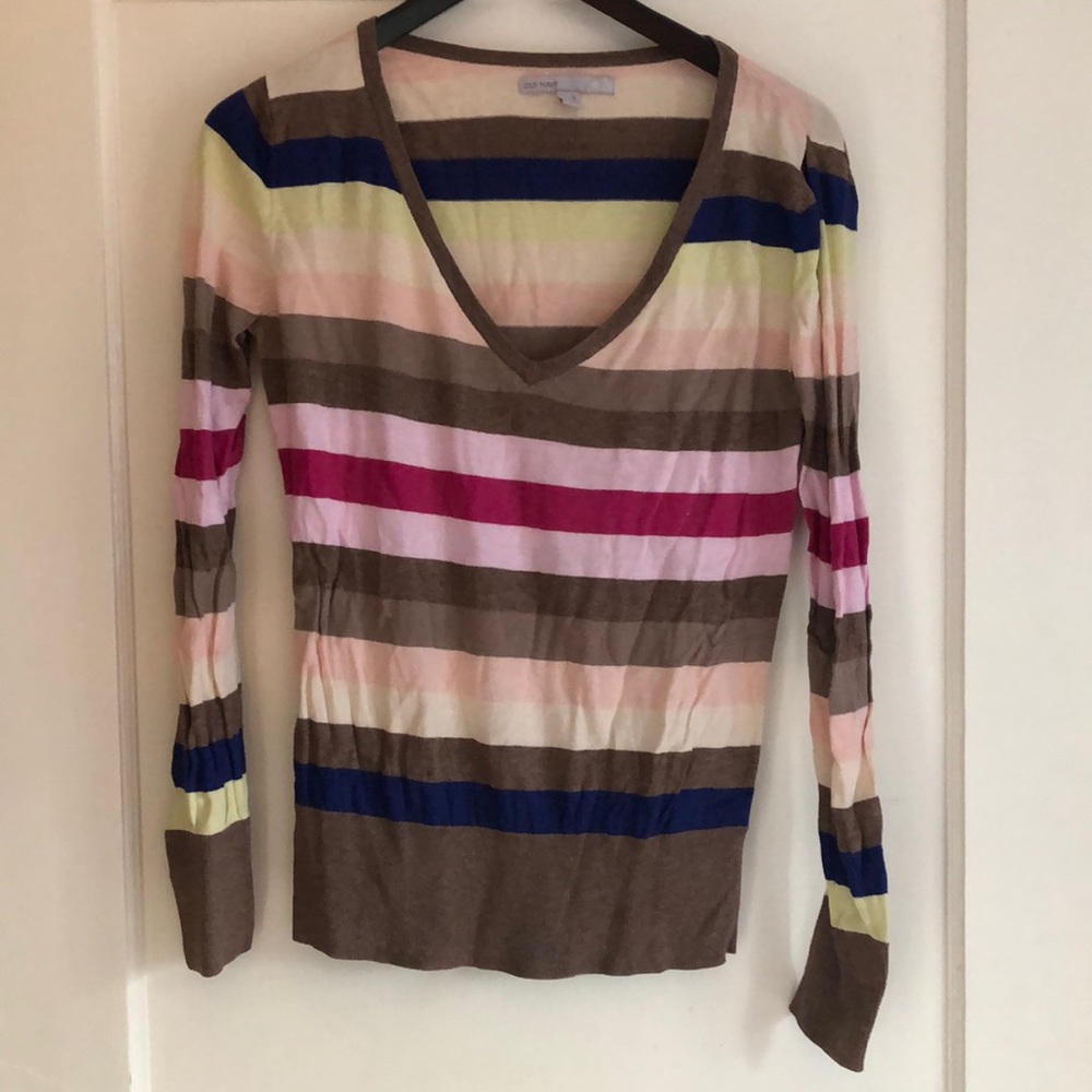 Women’s Colorful Old Navy V-Neck Sweater size Medium